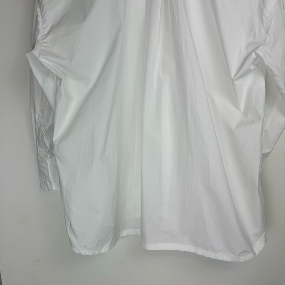 NWT Zara White Oversized Poplin Shirt Sz XS Button Down - Picture 15 of 16